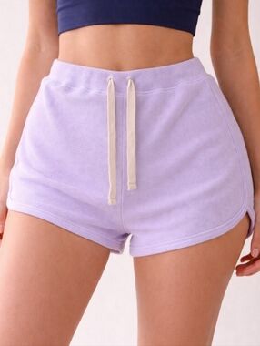 Sundry Waffle Knit Dolphin Lounge Shorts Lavender Purple Size 2 (Med) Cozy Retro